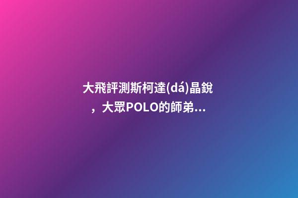 大飛評測斯柯達(dá)晶銳，大眾POLO的師弟，家用很穩(wěn)定